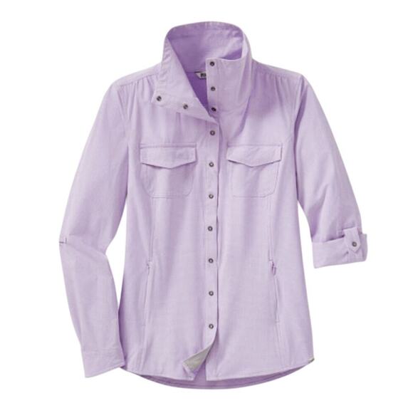 Duluth Trading Co Shirt Womens L Sol Survivor Sun Protection 1/4 Snap Tunic - Picture 2 of 8